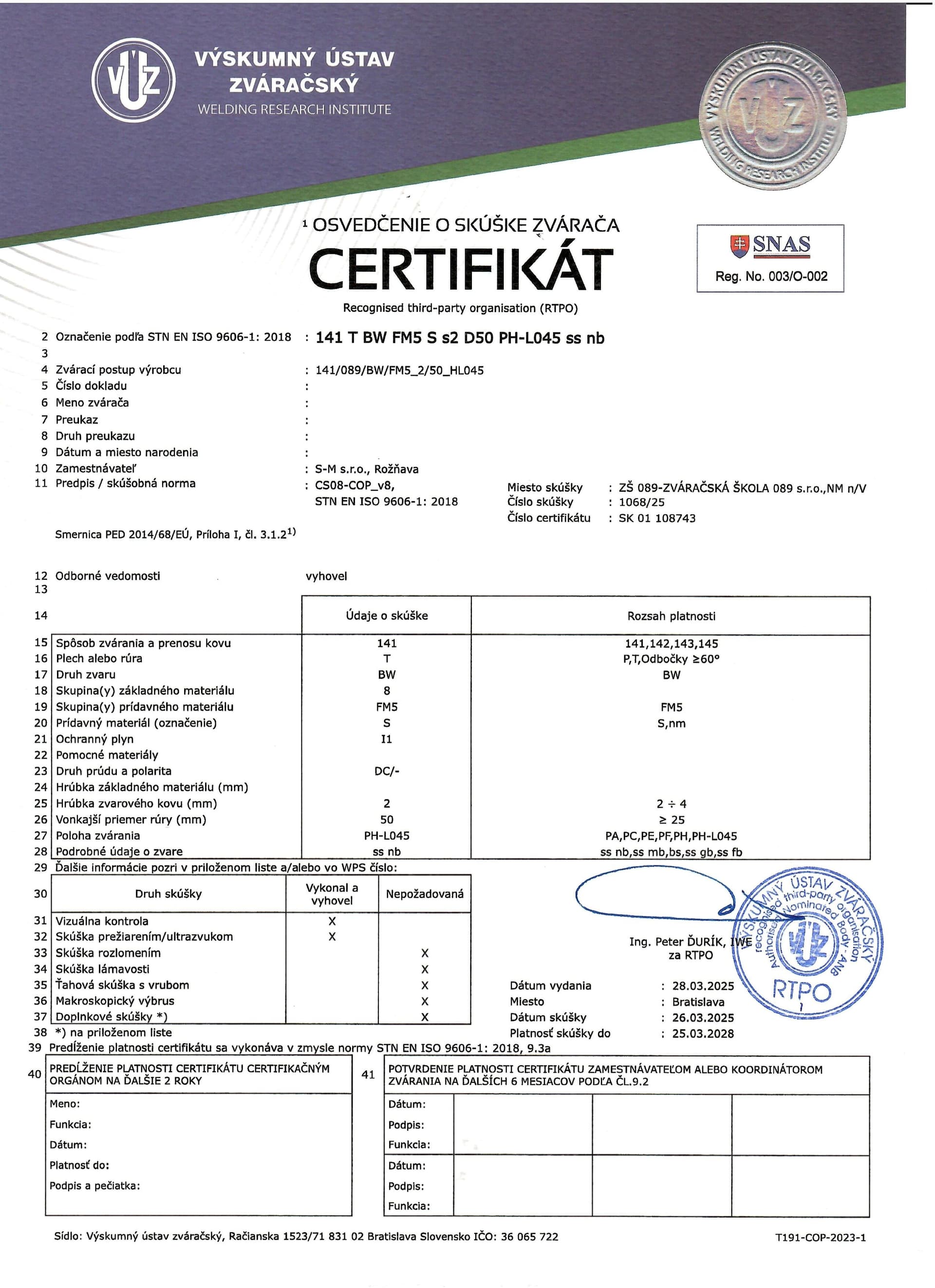 ISO 9001 Certificate
