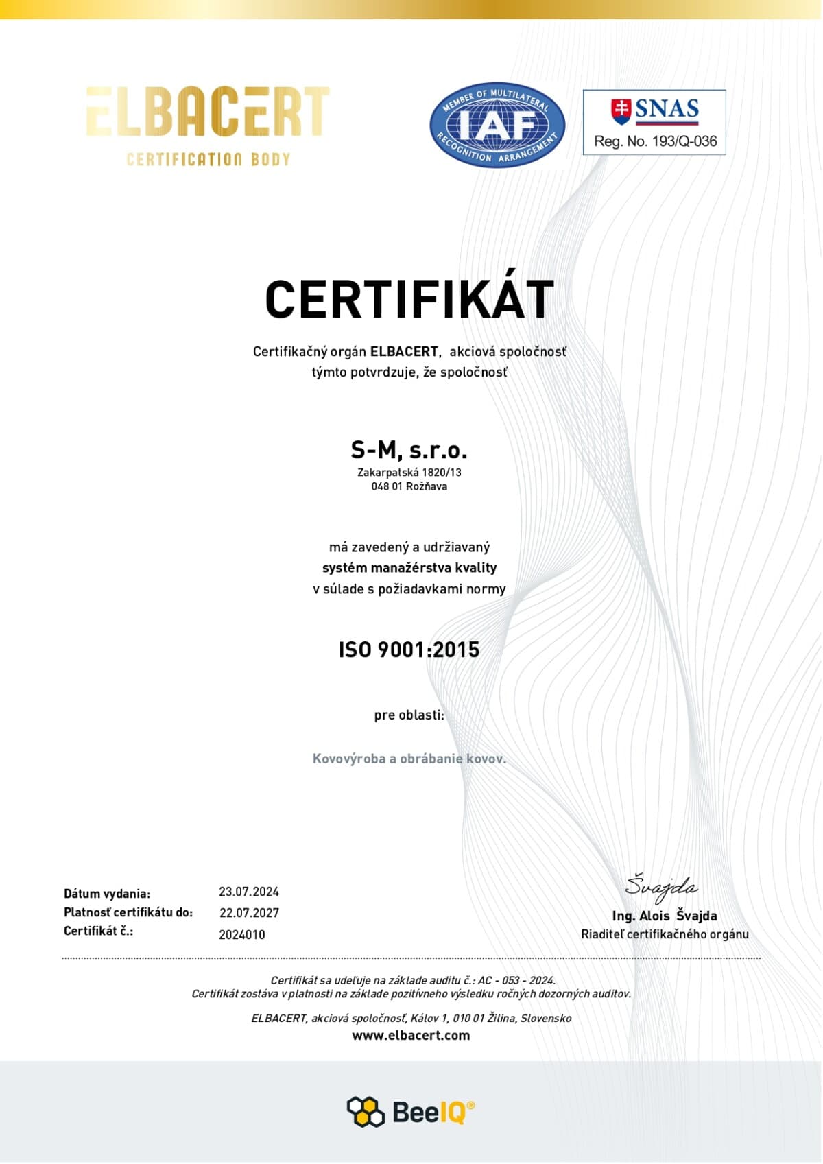 ISO 9001 Certificate